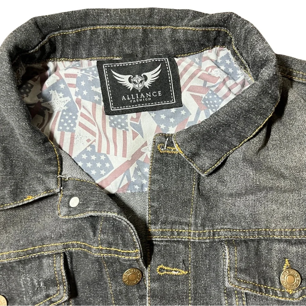 Men's Dark Blue Jean Wash Denim Casual Button Down Jacket - Picture 3 of 7